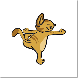 Cat In Different Yoga Poses Posters and Art